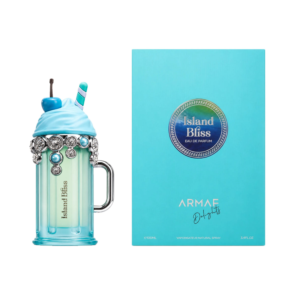 Frasco y caja de Island Bliss Armaf Eau de Parfum Para Mujer