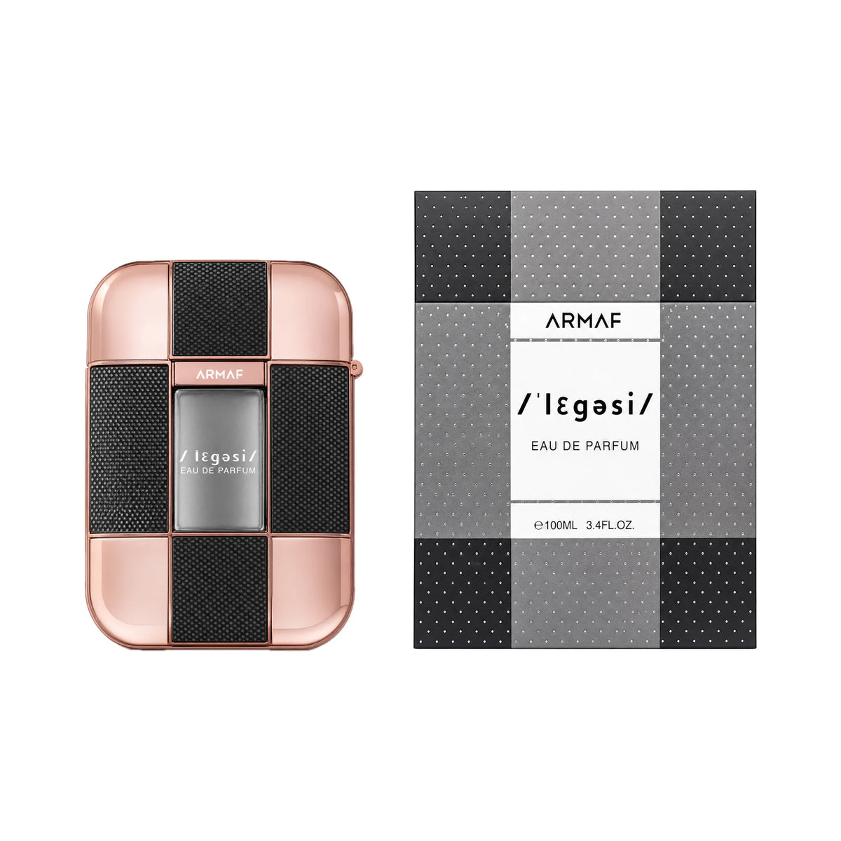Frasco y caja de Legesi Homme Armaf Eau de Parfum Para Hombre