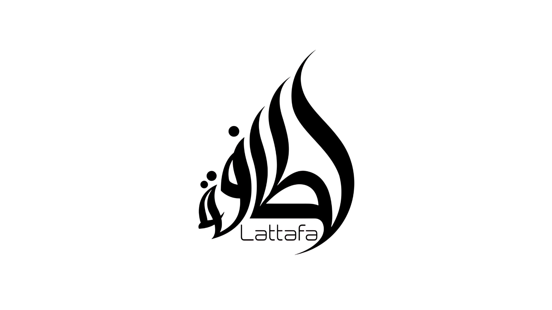 Logo negro con fondo blanco marca Lattafa