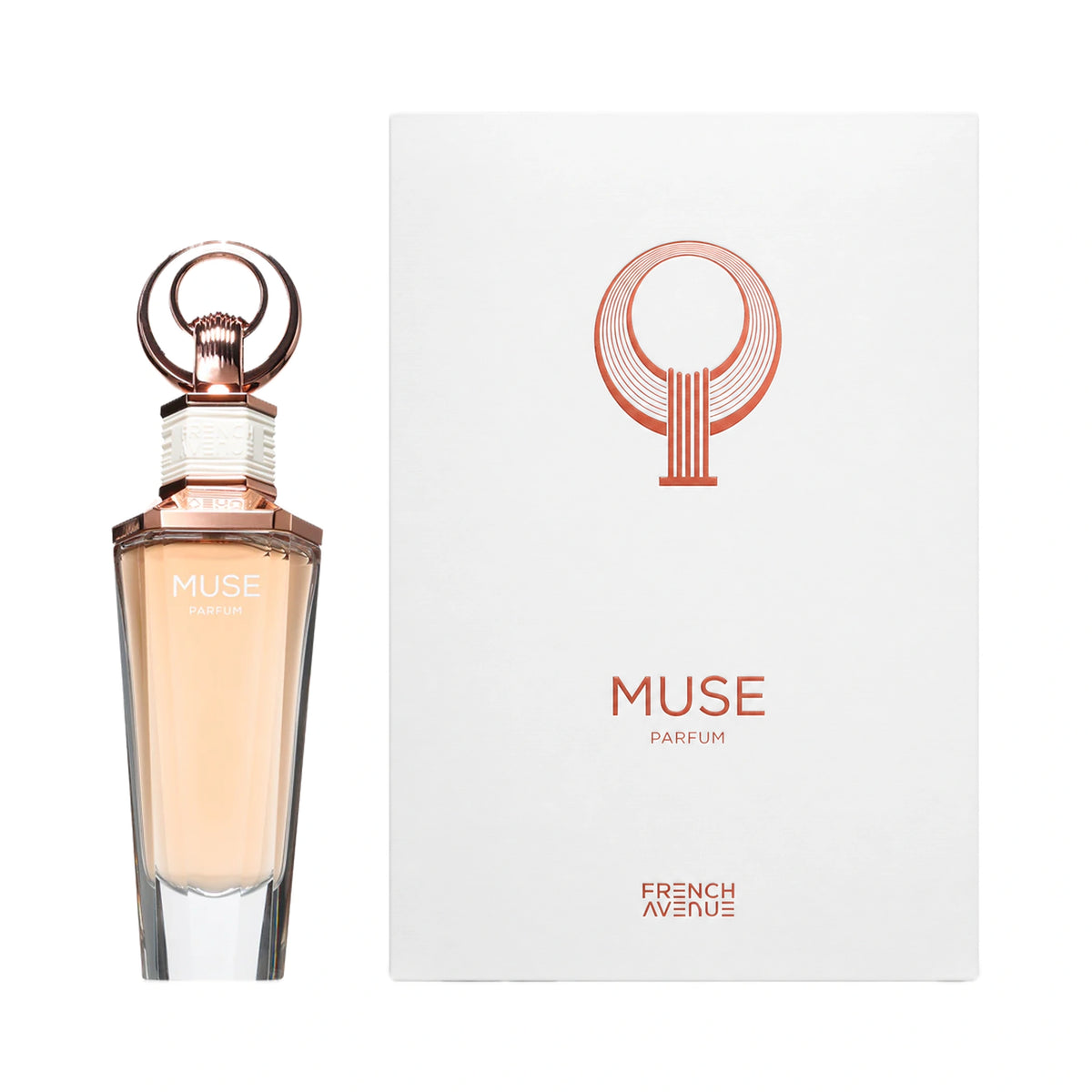 Frasco y caja de Muse French Avenue Extrait de Parfum Para Mujer