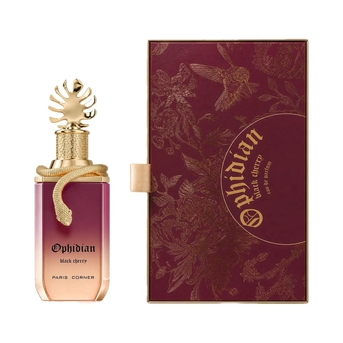 Frasco y caja del perfume Ophidian Black Cherry Paris Corner Eau de Parfum Unisex