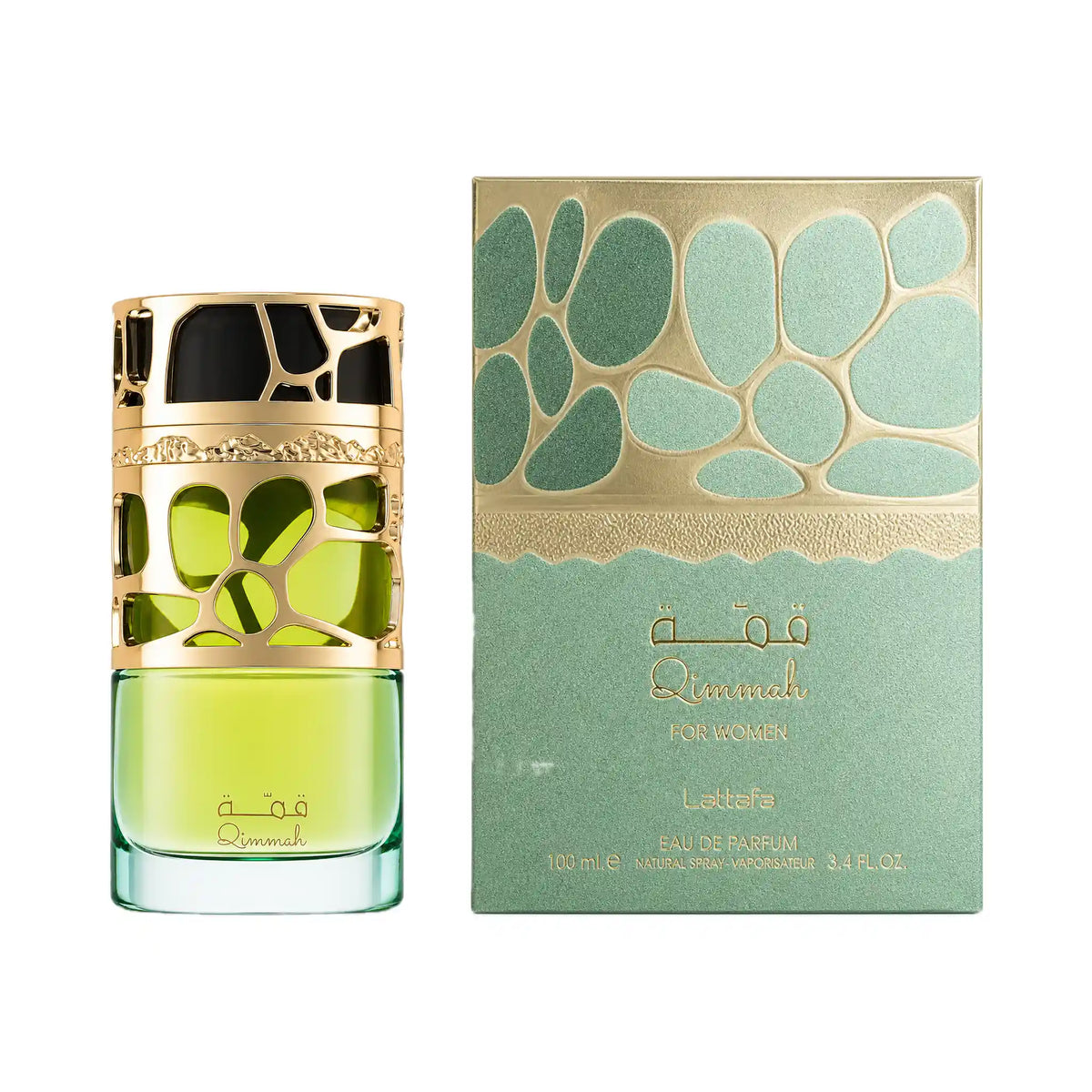 Frasco y caja del perfume Qimmah for Women Lattafa Eau de Parfum