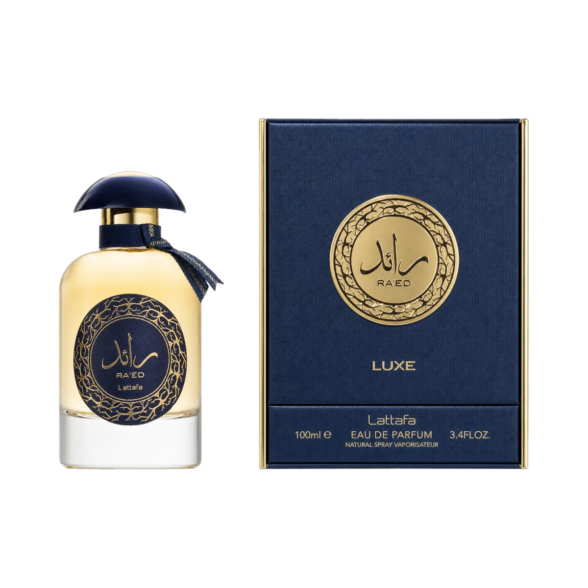 Frasco y caja del perfume Ra ed Luxe Lattafa Eau de Parfum Unisex