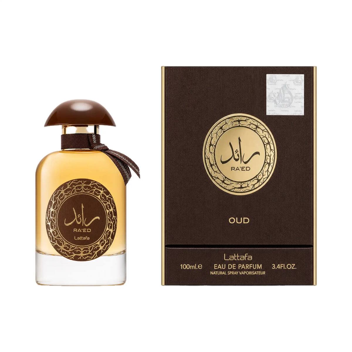 Frasco y caja del perfume Ra ed Oud Lattafa Eau de Parfum Para Hombre