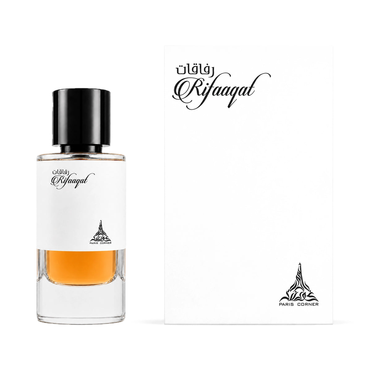 Frasco y caja del perfume Rifaaqat Paris Corner Eau de Parfum Unisex