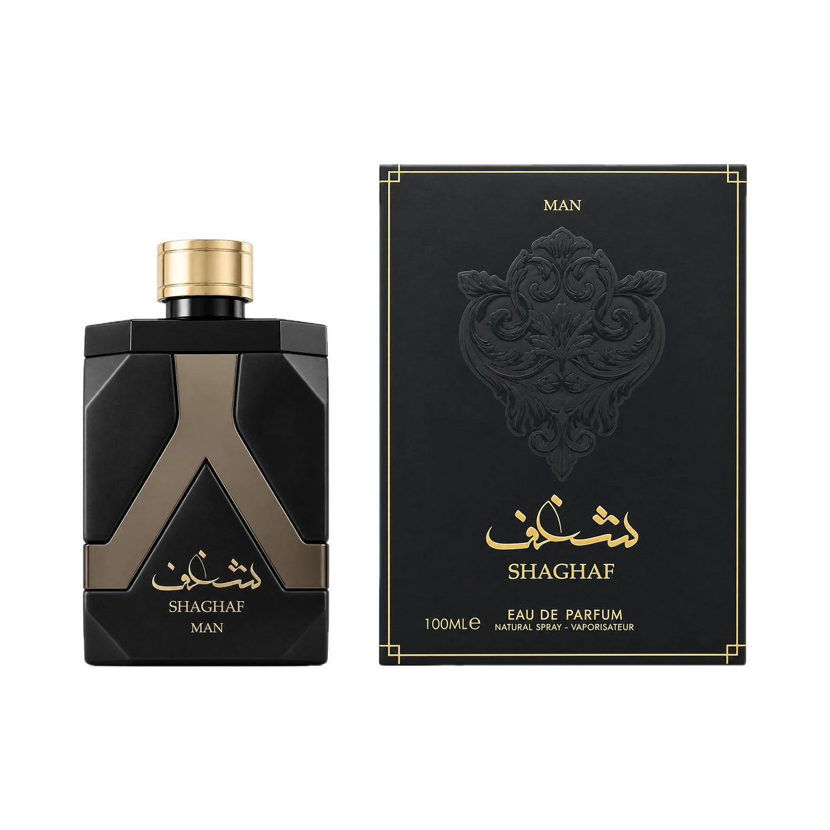 Frasco y caja del perfume Shaghaf Man Asdaaf Eau de Parfum Para Hombre
