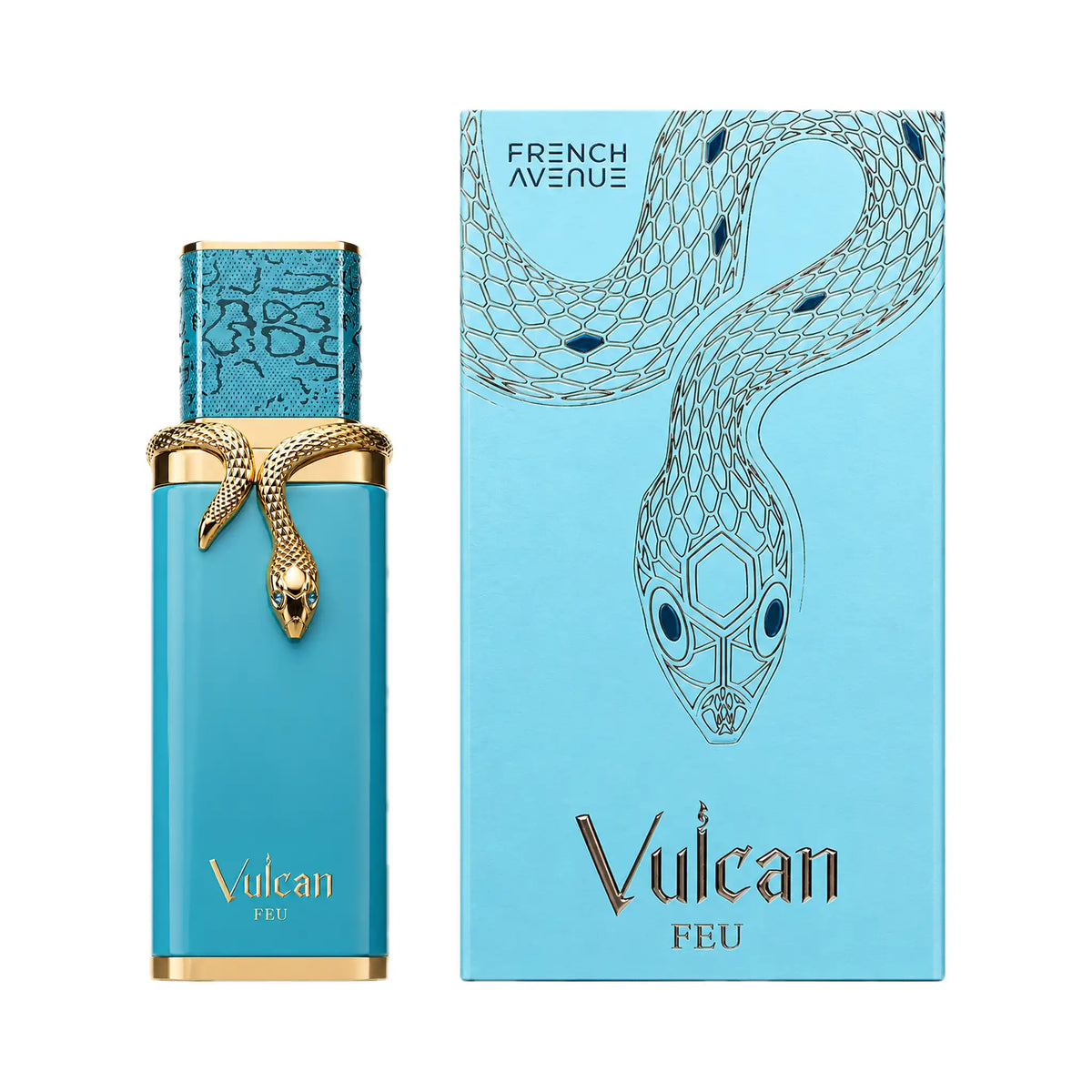 Frasco y caja del perfume Vulcan Feu French Avenue Eau de Parfum