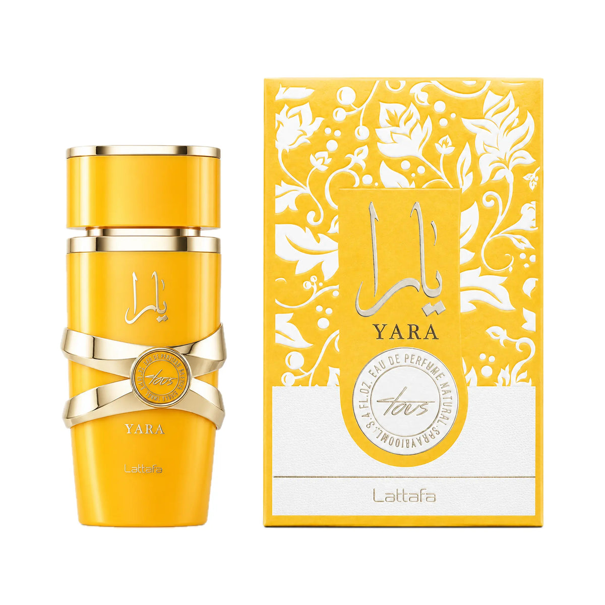 Frasco y caja del perfume Yara Tous Lattafa Eau de Parfum